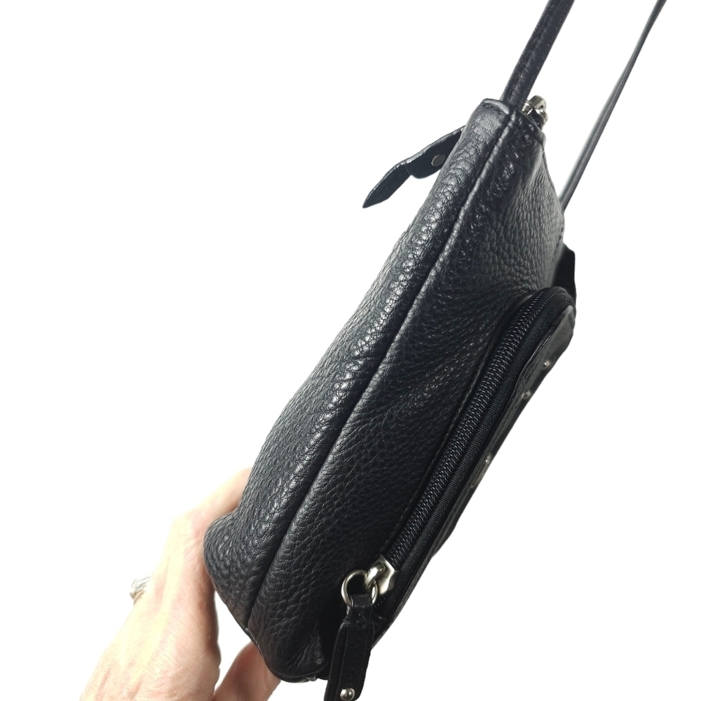 Stone Mountain Black Pebbled Leather Crossbody - Picture 5 of 11